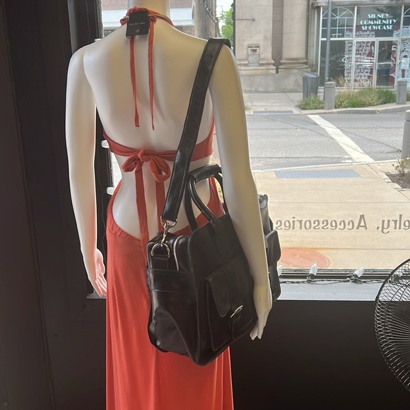 100% genuine leather bag with shoulder strap, multiple zip, polka dots - Picture 12 of 12